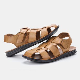 Men sandals Casual Summer Leather Shoes for men 2022 New des