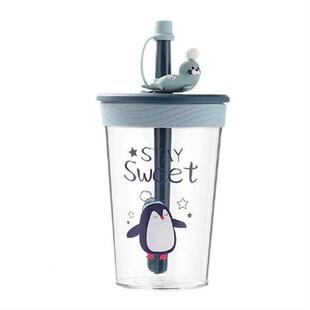 450ML Straw Tumbler Portable BPA Free Plastic Cute Spill