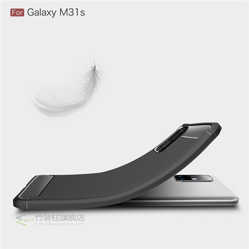 Carbon Fiber Cover  Samsung Galaxy M31S Case Rubber Silicone
