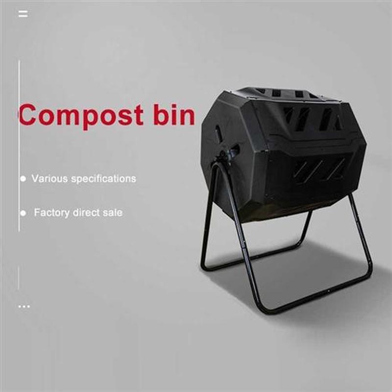Compost Bin Outdoor Dual Chamber Tumbling Composter Gardenin