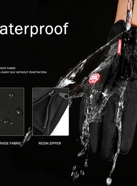 2021 Winter Warm Man Ski Gloves Touchscreen Windproof Non-Sl