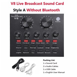 V8 Sound Card Audio SB 5.0 Headset Microphone Webcast Live S