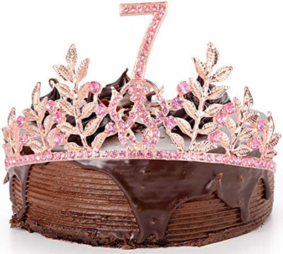 new7th Birthday Gifts for Girls, 7th Birthday Tiara and Sas