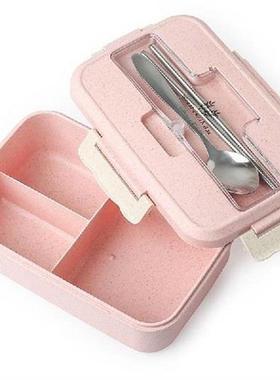 Hot Microwave Lunch Box Wheat Straw Dinnerware Food Storage