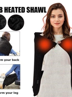 5V USB Winter Electric Blankets Heated Shawl Wrap Detachable