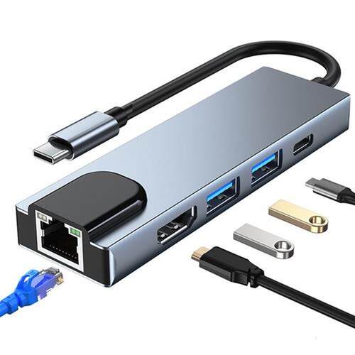 USB C Hub to Rj45 100M VGA Adapter OTG Thunderbolt 3 Dock wi