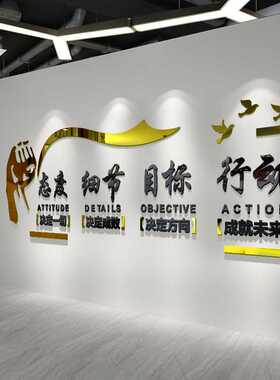 IYR7办公室激励墙贴励志标语3d立体企业文化墙面装饰布置背景形象