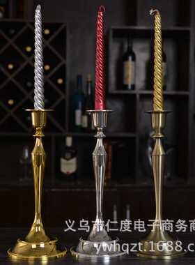 欧式 复古 烛台 单头 蜡烛座 婚庆装饰 摆件 居家金属工艺品 蜡台