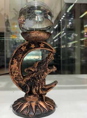 供应球座 狼系列球座  天狼星 四只狼 树脂工艺品球座 水晶球底座