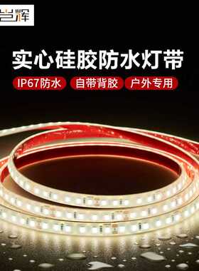 灯带led条自粘户外灯条硅胶ip67防水低压软灯带室外24V高亮工程款
