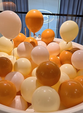 双层复古ins风橙色气球店铺商场开业周年店庆活动装饰生日布置品