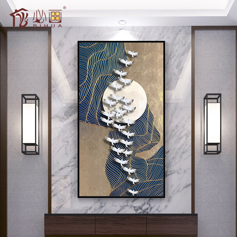 玄关装饰画中式抽象画样板房酒店走廊挂画新中式家居禅意壁画