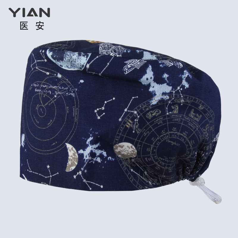 纯棉手术帽调节扣透气护士帽