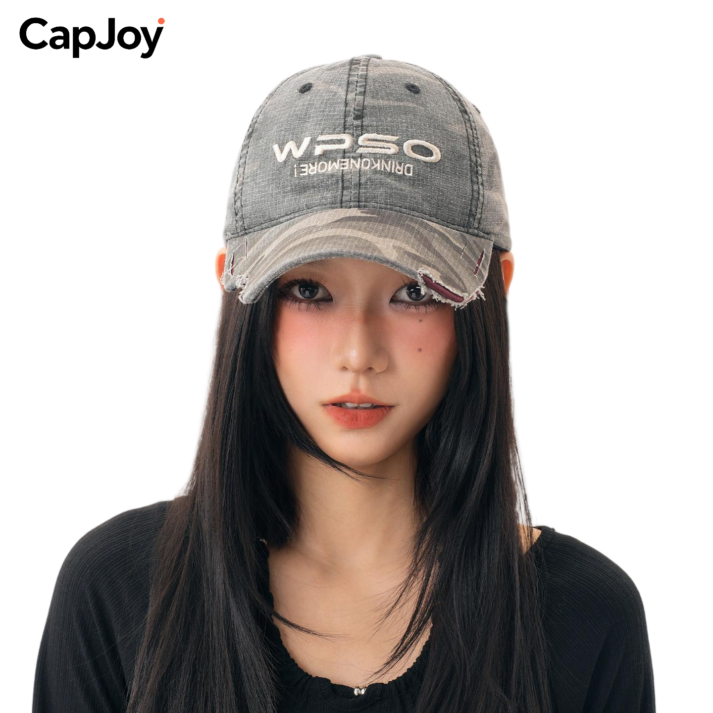 CapJoy做旧字母刺绣迷彩棒球帽