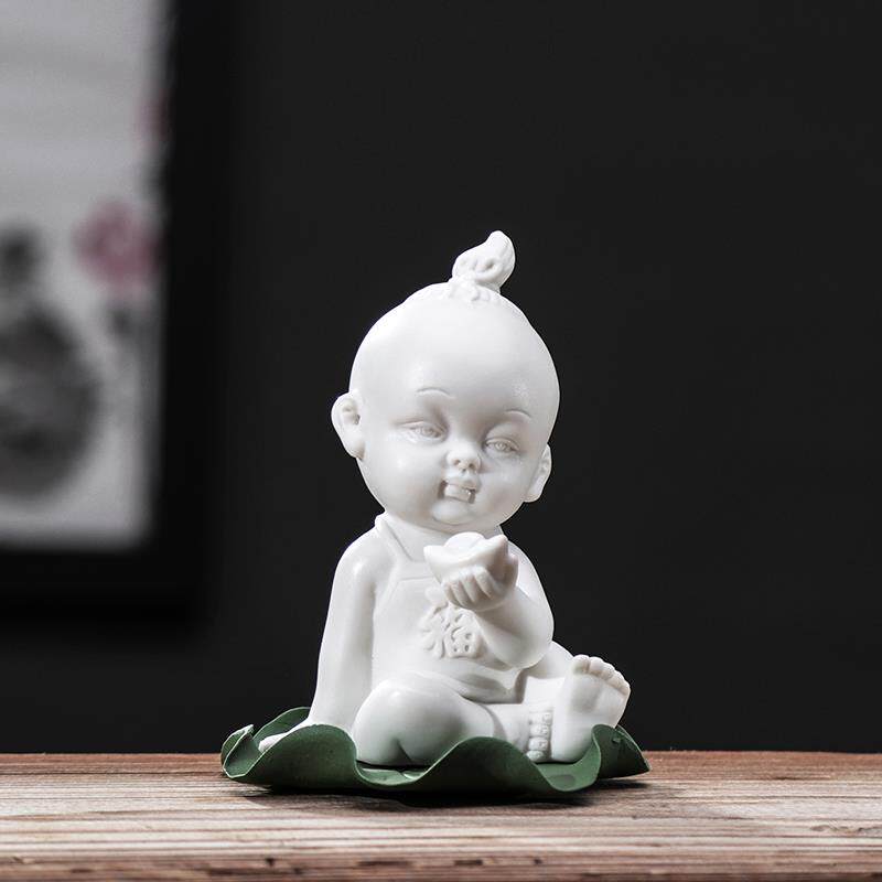 创意手工陶瓷人物早生贵子宝宝金童玉女婚庆礼品善财童子家居摆件