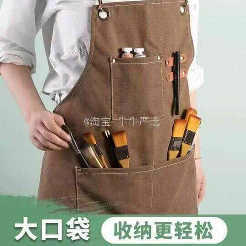 围裙画画专用美术生男女外穿罩衣防水耐脏油画高中学生画室用品韦