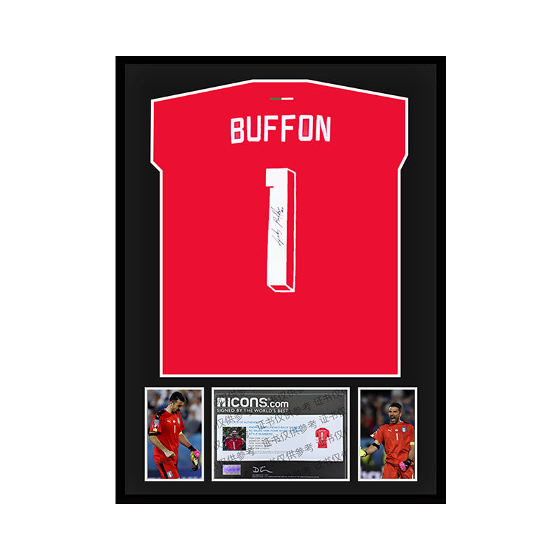 布冯 亲笔签名 意大利国家队球衣 icons证书 精装裱 球迷礼物收藏