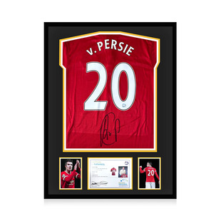 范佩西 亲笔签名 2013-14赛季曼联队球衣 EM证书 精装裱