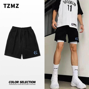 子篮球街头跑步外穿直筒五分裤 美式 男潮牌休闲裤 运动抽绳短裤 夏季