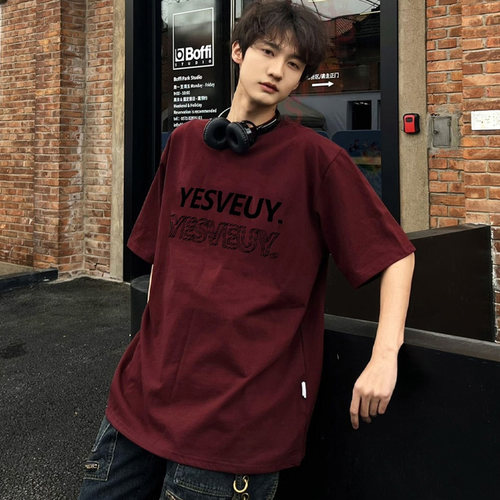 重磅纯棉短袖t恤男夏季宽松