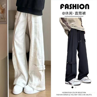 解构弯刀阔腿卫裤 秋冬新款 直筒加绒加厚休闲裤 男女美式 2025运动裤