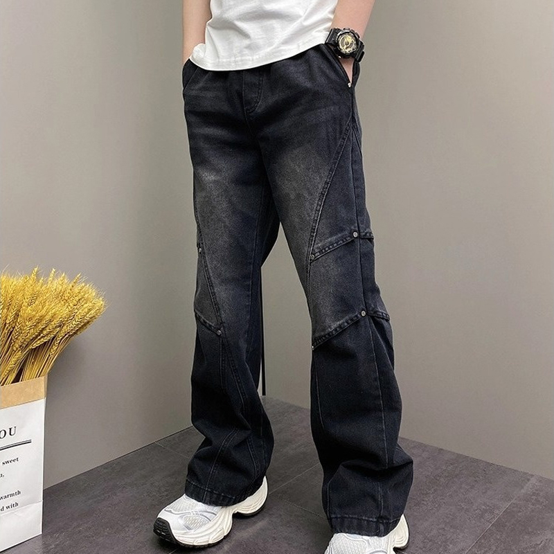 美式微喇牛仔裤男秋冬季休闲男裤