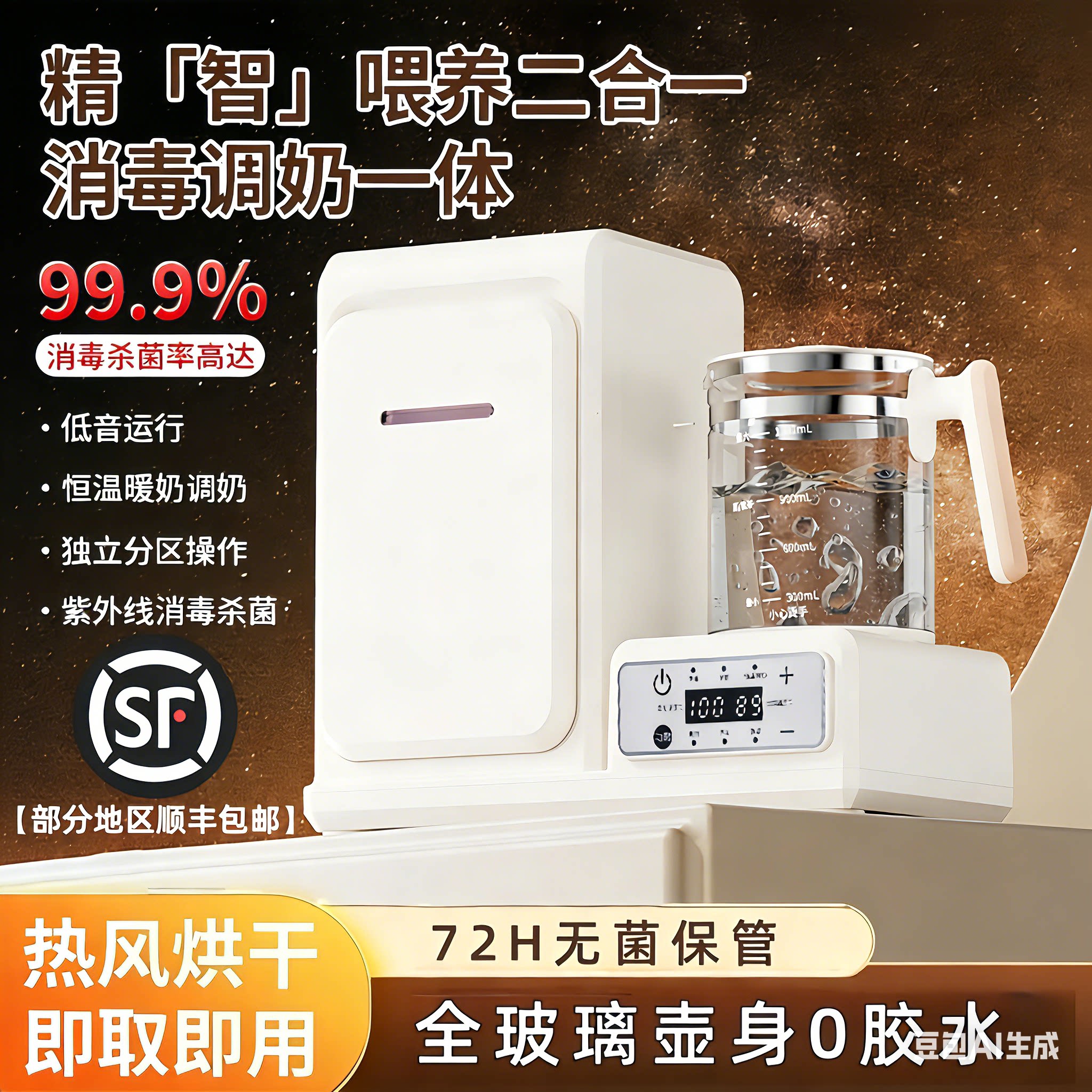 阳小蜜泡奶恒温烧水壶婴儿专用奶瓶消毒柜二合一喂养一体烘干紫外