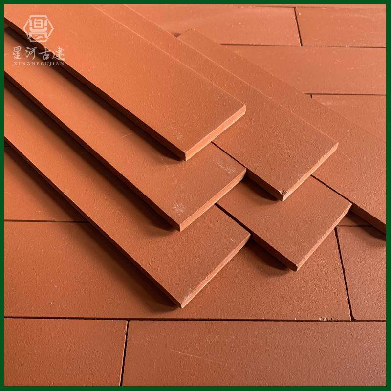 别墅餐厅足疗室内室外艺术红砖片 仿古红色墙砖地砖 防潮红条砖片