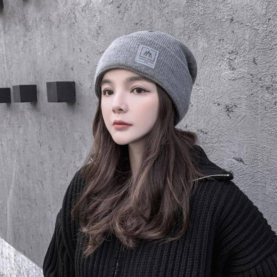戴帽子假发一体时尚冬季女带头发长发的女士秋冬天连帽针织毛线帽