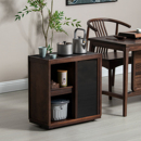 乌金木可移动实木茶水柜客厅茶边柜办公室烧水茶台茶桌侧边柜边几