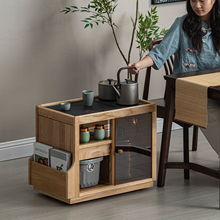 白蜡木茶水柜家用小型可移动茶台烧水壶一体实木茶边柜茶桌侧边几