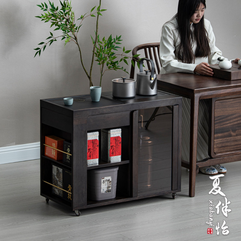 乌檀木实木移动茶台办公室茶水柜小户型泡茶桌茶边柜烧水一体家用,住宅家具,家用茶台/茶桌,淘宝优惠券,粉丝福利购,淘宝优惠卷