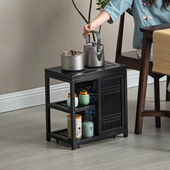 樱桃木移动茶水柜家用实木茶水台客厅沙发边几阳台烧水壶一体侧柜