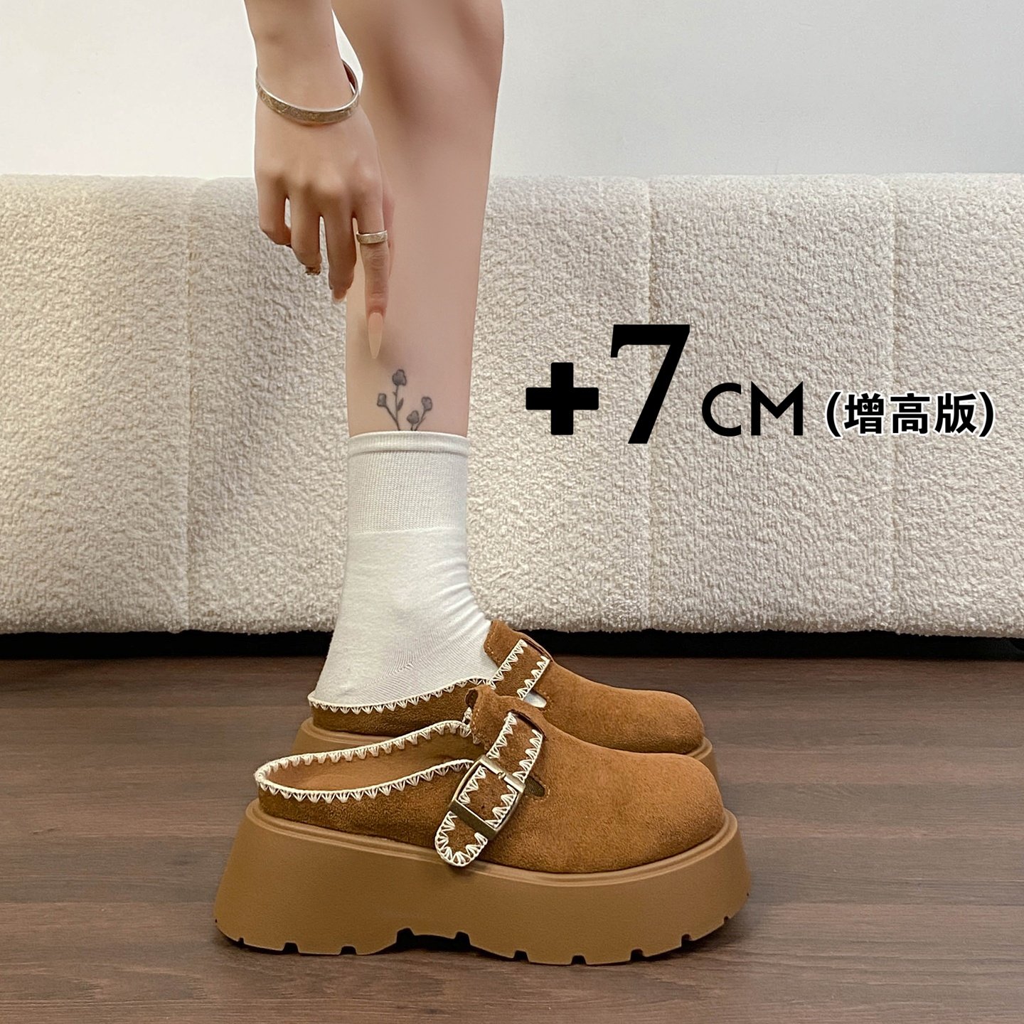 复古刺绣勃肯鞋厚底拖鞋女2026新款春季一脚蹬博肯包头半拖鞋34码,女鞋,包头拖,淘宝优惠券,粉丝福利购,淘宝优惠卷