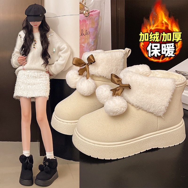 【1万+人种草】巨好看毛球雪地靴