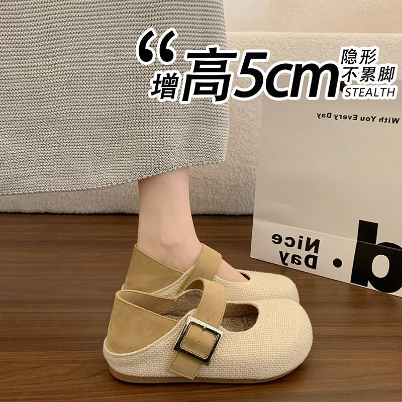 【爆款】内增高编织勃肯玛丽珍鞋图片
