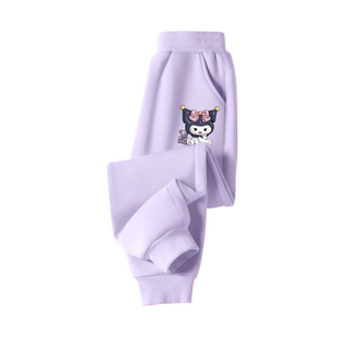 班尼路童装女童加绒裤子秋冬款小女孩薄绒运动裤2025新款儿童卫裤