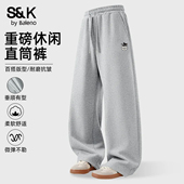 裤 男款 子春季 针织重磅卫裤 班尼路S&K男士 运动裤 新款 灰色直筒长裤