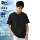 男款 黑色圆领宽松t恤男基础款 大码 班尼路SK纯棉短袖 运动半袖 上衣A