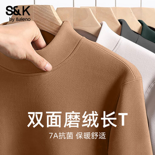 半高领绒德保暖长袖 冬季 T恤男Y 打底衫 班尼路S&K7A抗菌双面绒男士