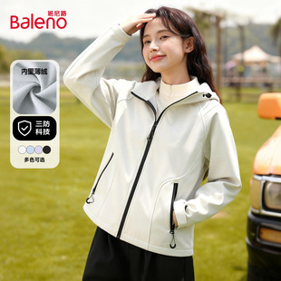 外套Q 百搭户外运动风薄绒开衫 班尼路三防连帽夹克女秋冬新款 时尚
