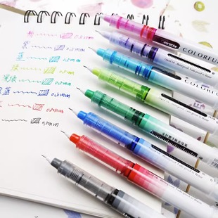 晨卓直液式 手帐走珠笔RP811学生用0.5彩色中性笔大容量DIY手帐笔