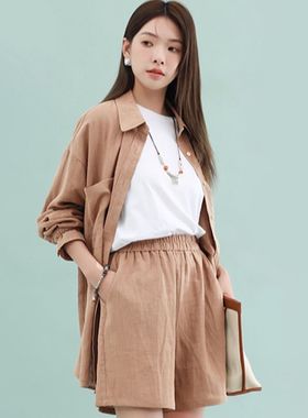 女士棉麻防晒衬衫2024夏季薄米璐公主长袖高端天丝苎麻外套24726