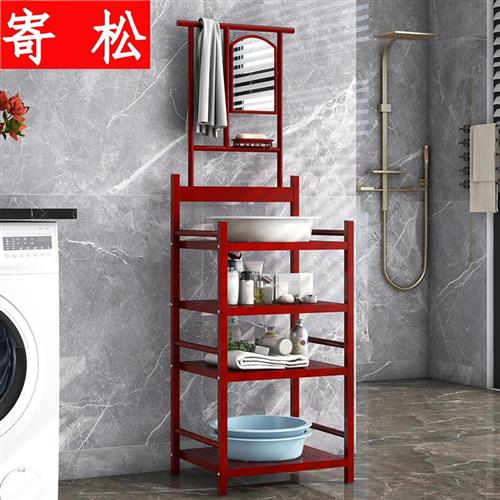 脸盆架洗脸盆架子落地家用多功能简易落地式置物架农村老式面盆架