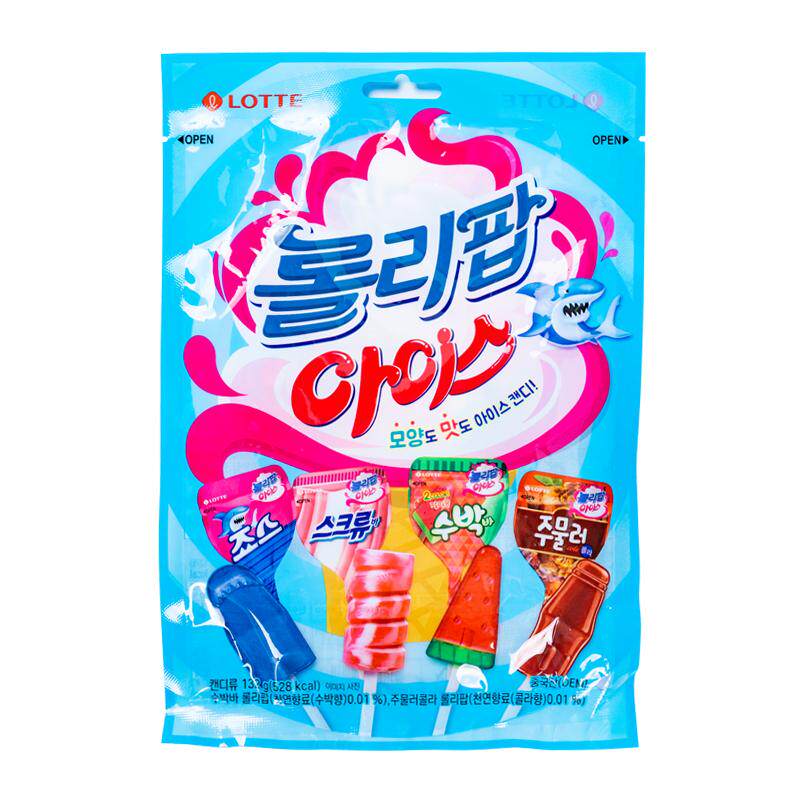 韩国进口LOTTE乐天洛丽波冰淇淋棒棒糖水果可乐味西瓜糖果儿童