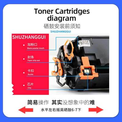 适用惠普m1136墨盒laserjetm1136mfp打印机硒鼓hp1136碳粉hp388a