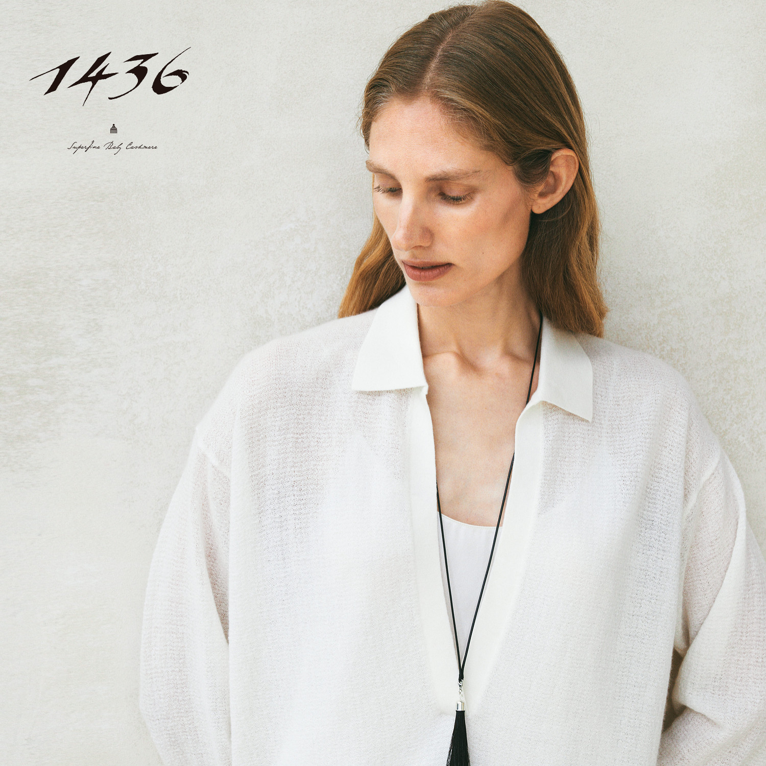 1436精纺羊绒2026春夏精纺小翻领集圈翻花女士羊绒衫套衫