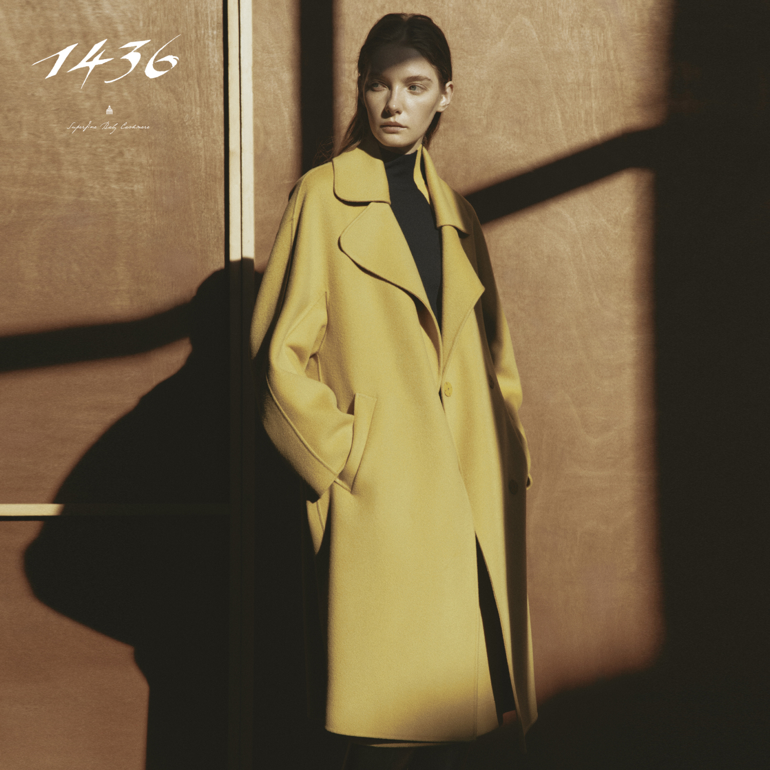 1436 小山羊绒双面呢时尚女士大衣毛呢外套