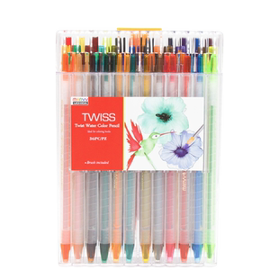 日本内田美辉4500旋转水溶彩铅24色油性彩色铅笔套装36色绘画学生用彩铅笔儿童初学者专用手绘彩笔彩芯画笔