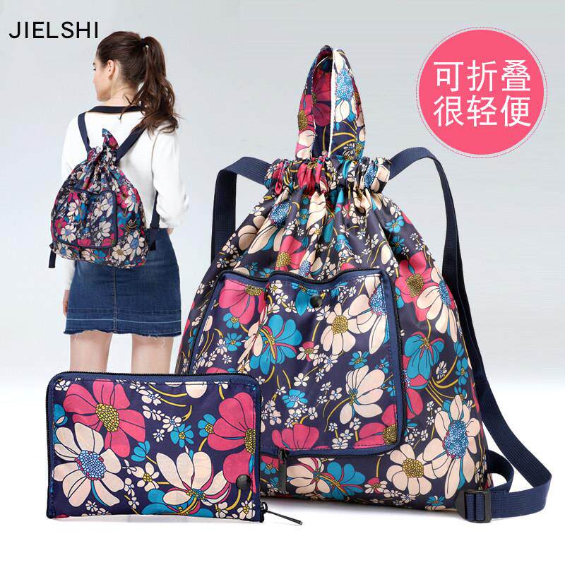 大容量旅行折叠包双肩牛津布防水束口袋抽绳女背包2023年新款尼龙